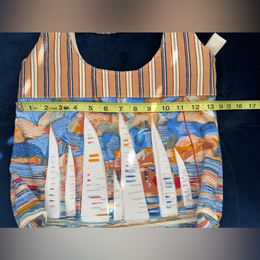 Paul Brent Sun n Sand Coastal Sailboat Canvas Tote - Picture 12 of 15